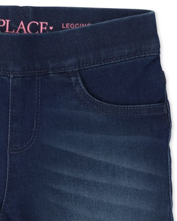 Jegging à enfiler en denim extensible pour fille
