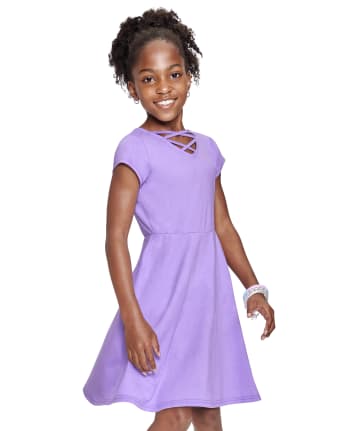 Girls Criss-Cross Everyday Dress