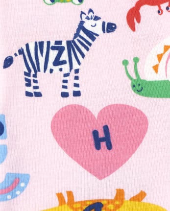 Baby And Toddler Girls Alphabet Snug Fit Cotton Pajamas