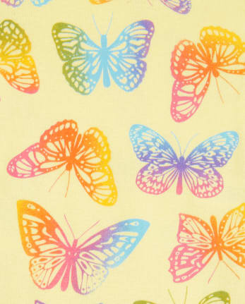 Baby And Toddler Girls Rainbow Butterfly Snug Fit Cotton Pajamas