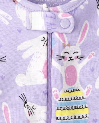 Baby And Toddler Girls Easter Snug Fit Cotton One Piece Pajamas