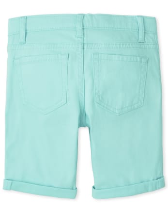 Shorts skimmer de sarga con puño enrollado para niñas