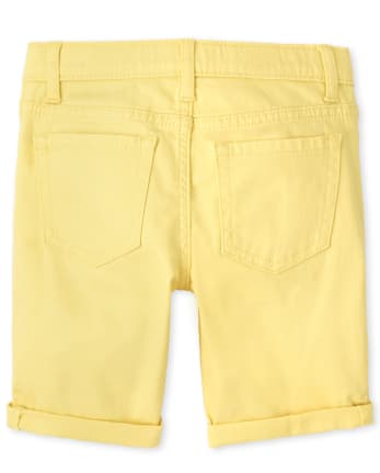 Short écumoire en sergé à revers roulé pour fille