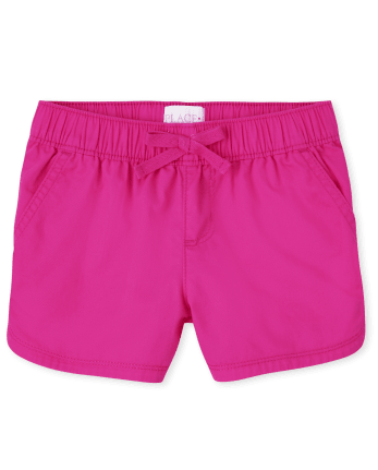Girls Twill Pull On Shorts | The Children's Place - NEON PINKSIZZLE