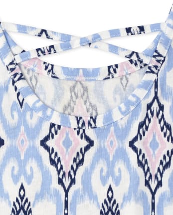 Girls Print Cross Back Tank Top