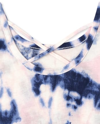 Girls Print Cross Back Tank Top