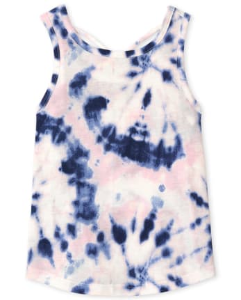 Girls Print Cross Back Tank Top