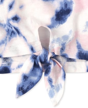 Girls Tie Dye Tie Front Tank Top