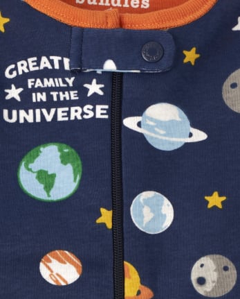 Baby And Toddler Boys Space Snug Fit Cotton One Piece Pajamas 2-Pack