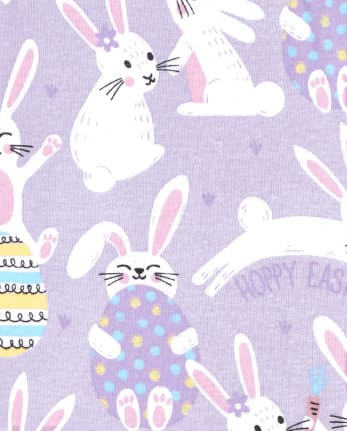 Girls Bunny Snug Fit Cotton Pajamas