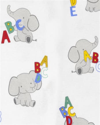 Unisex Baby And Toddler Alphabet Elephant Snug Fit Cotton One Piece Pajamas 2-Pack