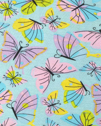 Girls Butterfly Tie Dye Snug Fit Cotton Pajamas 2-Pack