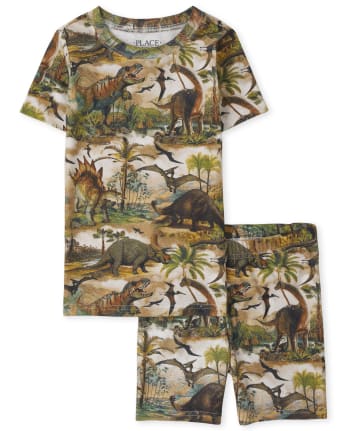 Boys Dino Snug Fit Cotton Pajamas