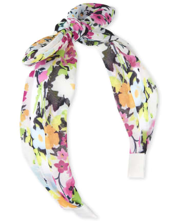 Girls Floral Top Knot Headband