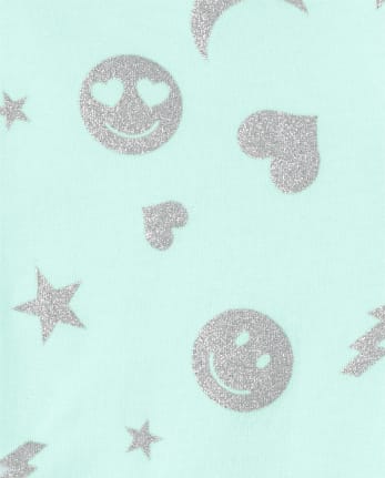 Girls Glitter Emoji Leggings