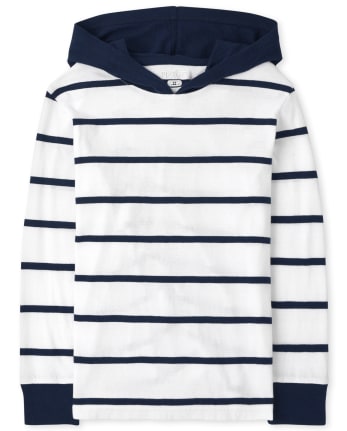 Boys Striped Hooded Top