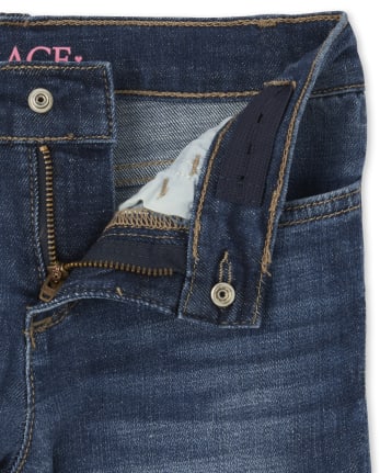 Girls Distressed Kick Flare Jeans