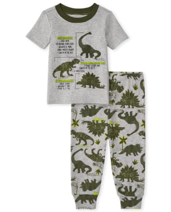 Baby And Toddler Boys Dino Snug Fit Cotton Pajamas