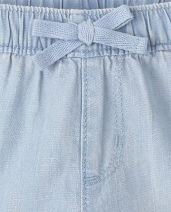 Baby And Toddler Girls Chambray Pull On Shorts