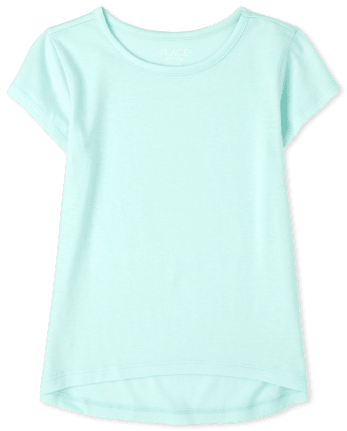 Camiseta básica con capas altas y bajas para niñas