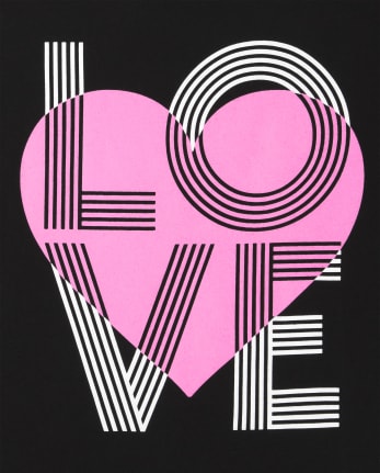 Camiseta con estampado de amor para niñas