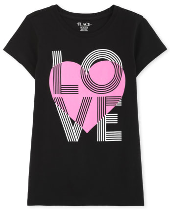Camiseta con estampado de amor para niñas