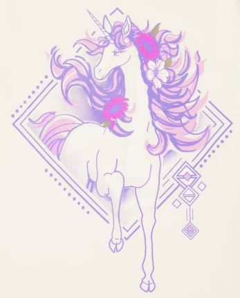 Camiseta con gráfico de unicornio para niñas