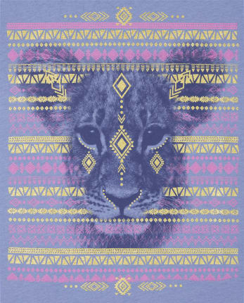 Camiseta con gráfico de león para niñas