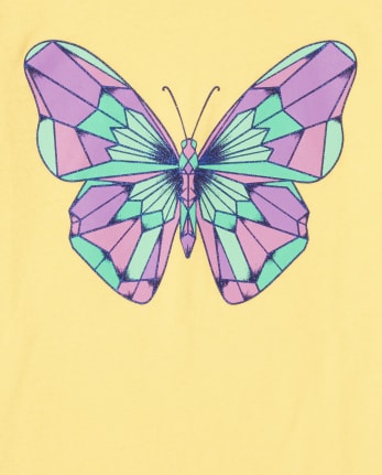 Camiseta con gráfico de mariposa para niñas