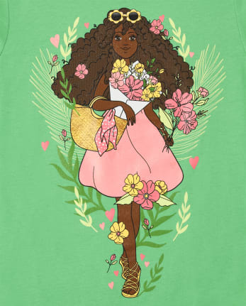 Camiseta con gráfico de princesa para niñas