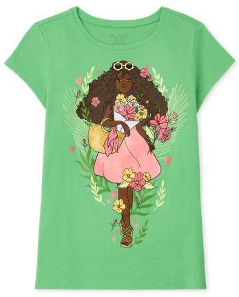 Camiseta con gráfico de princesa para niñas