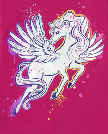 Camiseta con gráfico de unicornio para niñas