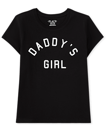 Camiseta con gráfico de la niña de papá de la familia a juego para niñas - BLACK 2