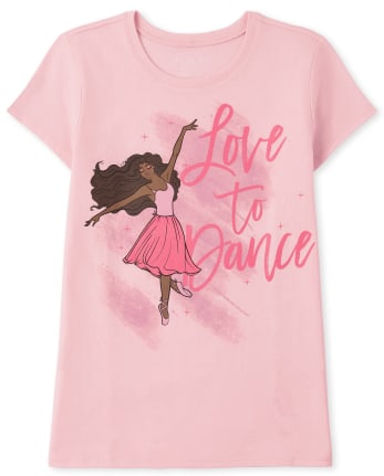 Camiseta con gráfico de baile para niñas