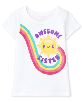 Baby And Toddler Girls Sister Graphic Tee