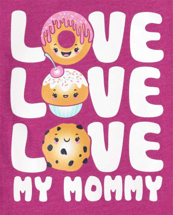 Camiseta gráfica Love Mommy para bebés y niñas pequeñas