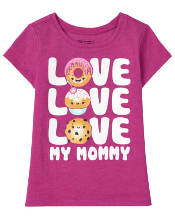 Camiseta gráfica Love Mommy para bebés y niñas pequeñas