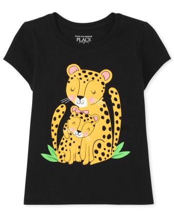 Camiseta con estampado de guepardo para bebés y niñas pequeñas
