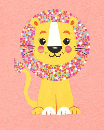 Baby And Toddler Girls Lion Graphic Tee