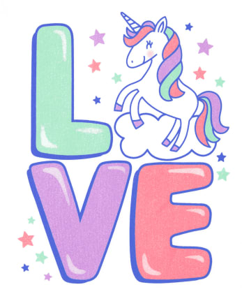 Paquete de 3 camisetas con estampado de unicornio para niñas pequeñas