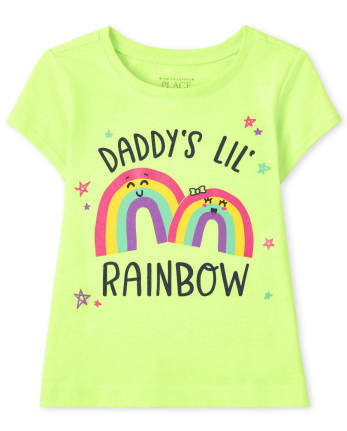 Camiseta con estampado de arcoíris para bebés y niñas pequeñas