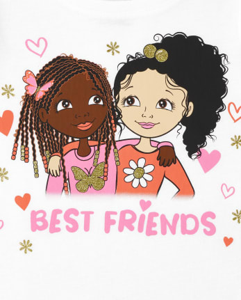 Baby And Toddler Girls Best Friends Graphic Tee 2-Pack