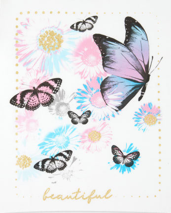 Camiseta con estampado de mariposas para niñas