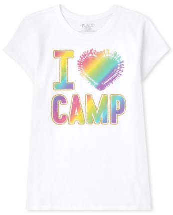 Girls Rainbow Camp Graphic Tee