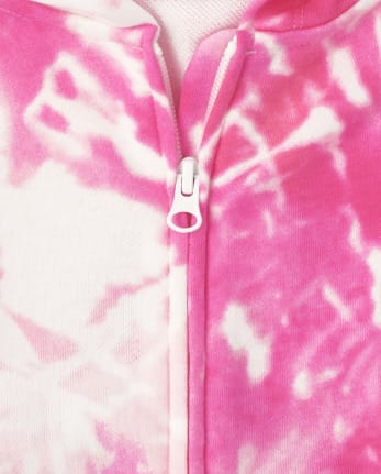 Sweat à capuche zippé Tie Dye Fleece pour fille