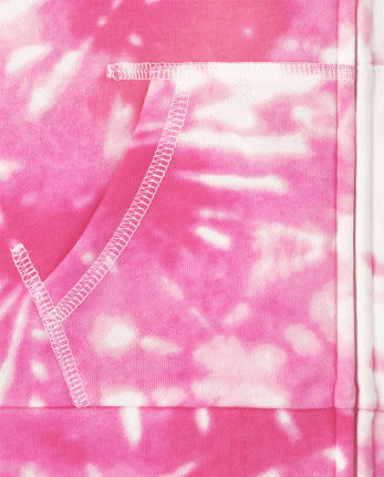 Sweat à capuche zippé Tie Dye Fleece pour fille