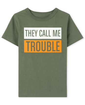 Baby And Toddler Boys Trouble Graphic Tee