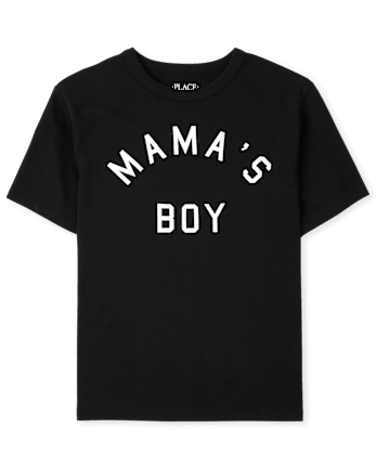 Camiseta gráfica de niño de la familia a juego de Mama's Boy - BLACK