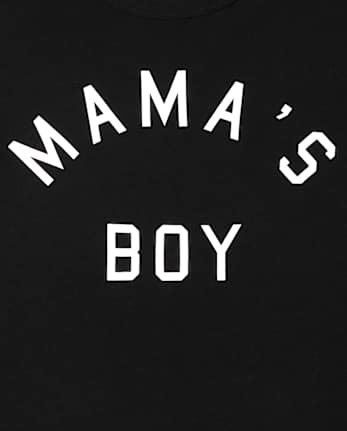 Camiseta gráfica de niño de la familia a juego de Mama's Boy - BLACK