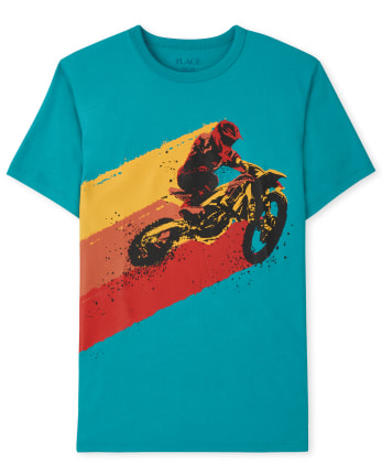 Camiseta con estampado de motocross para niños